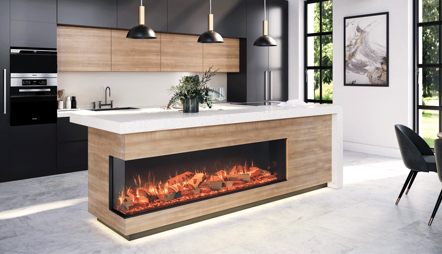 Onyx Avanti electric fire in a kitchen