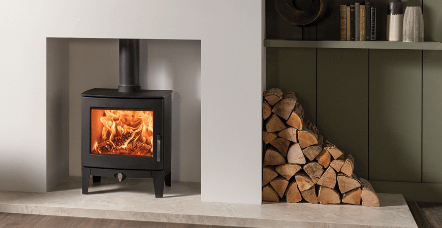Log Burner in Conservatory. Stovax Futura 5 wood burning stove.