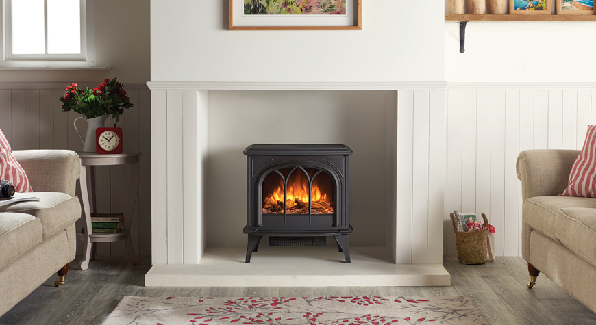 Gazco Huntingdon 40 electric stove in Matt Black