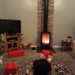 Contemporary wood burning stove