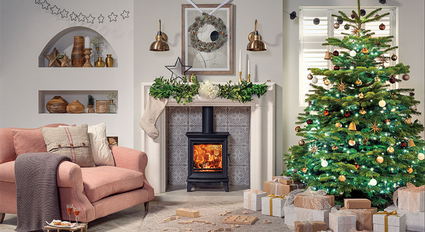 Chesterfield 5 Wood burning stove with Grafton Mantel