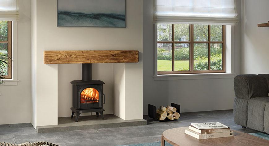 Stovax Huntingdon 20 wood burning Ecodesign stove, with Clear Door