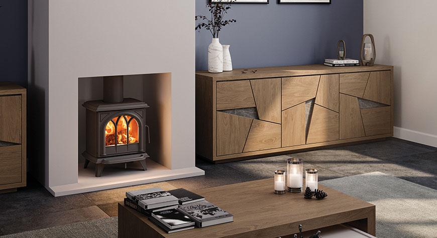 Stovax Huntingdon 20 wood burning Ecodesign stove, with Tracery Door