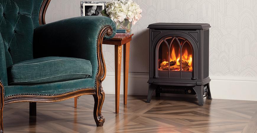 Artificial log burner. Gazco Huntingdon 20 electric stove