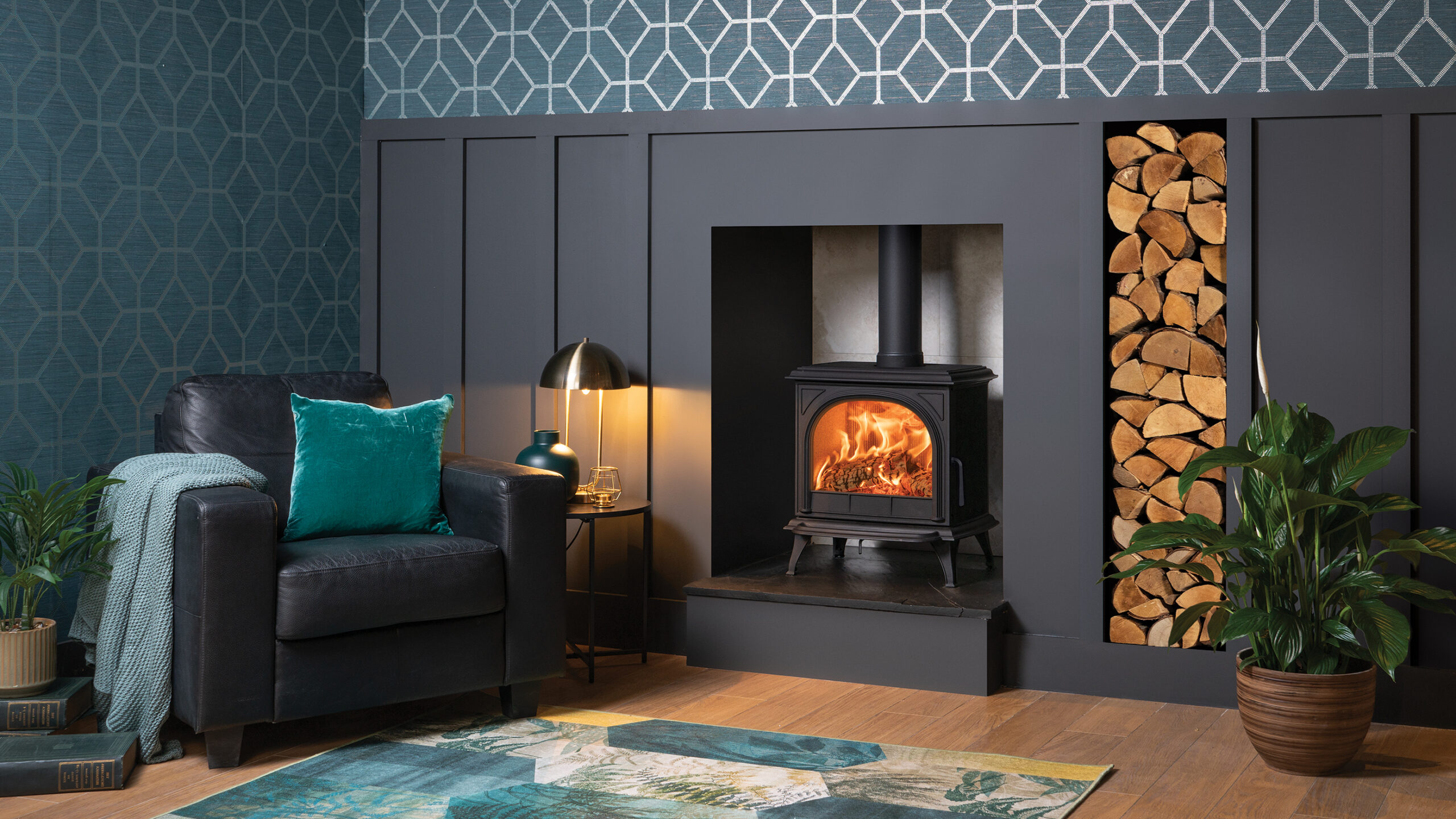 Stovax Huntingdon 30 wood burning stove with clear door Huntingdon Wood & Multi-Fuel Stoves