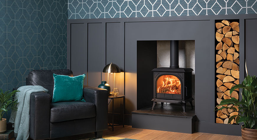 Stovax Huntingdon 30 wood burning Ecodesign stove, with Clear Door
