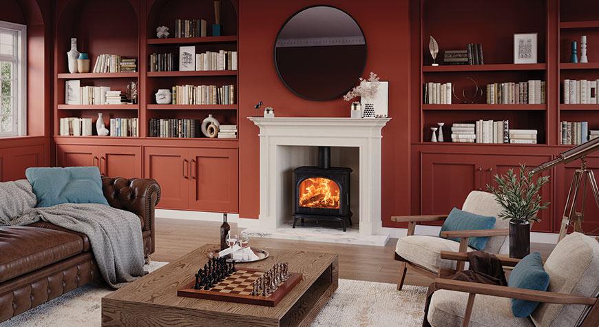 Stovax Huntingdon 40 wood burning Ecodesign stove, with Clear Door