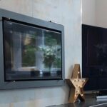 Modern tiled fireplace