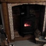 The cat loves the fire