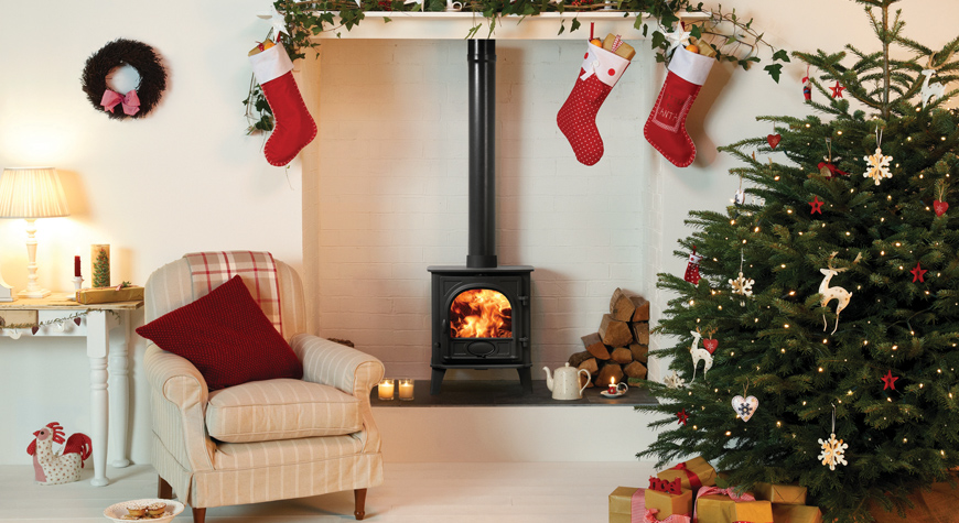 Multi-fuel version of the Stovax Stockton 5 stove  with external riddling. 