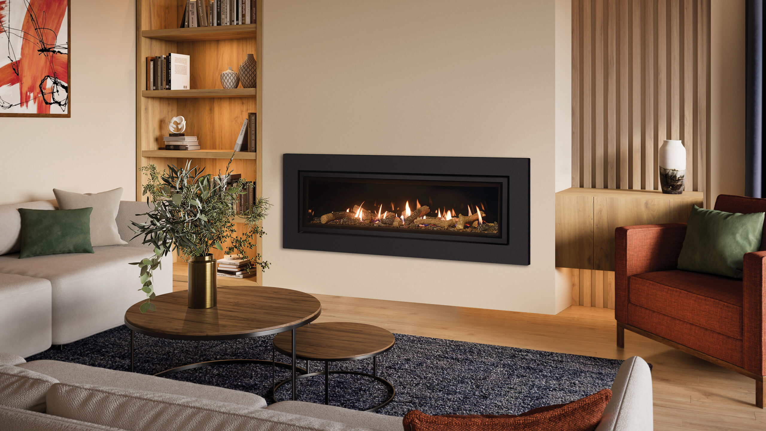 Gazco Studio 3 inset gas fire with Expression frame in Graphite finish Gas Inset Fires